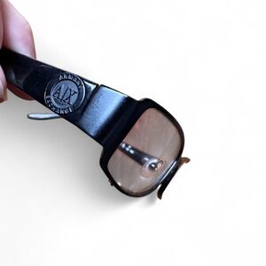 Armani Exchange Black and Silver Eyewear Mens eyeglasses frames